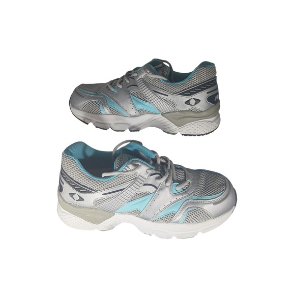 Apex Shoes - APEX‎ X527 Women's Silver Teal Wide Athletic Running Shoes Sneakers US 9.5